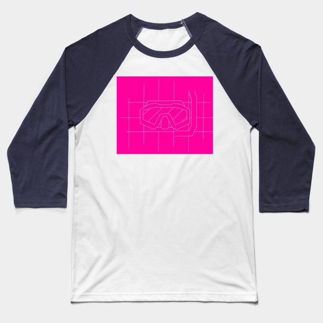 REVERSED GRID DRAWING OF A DIVE MASK pink Baseball T-Shirt by Namwuob